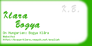 klara bogya business card